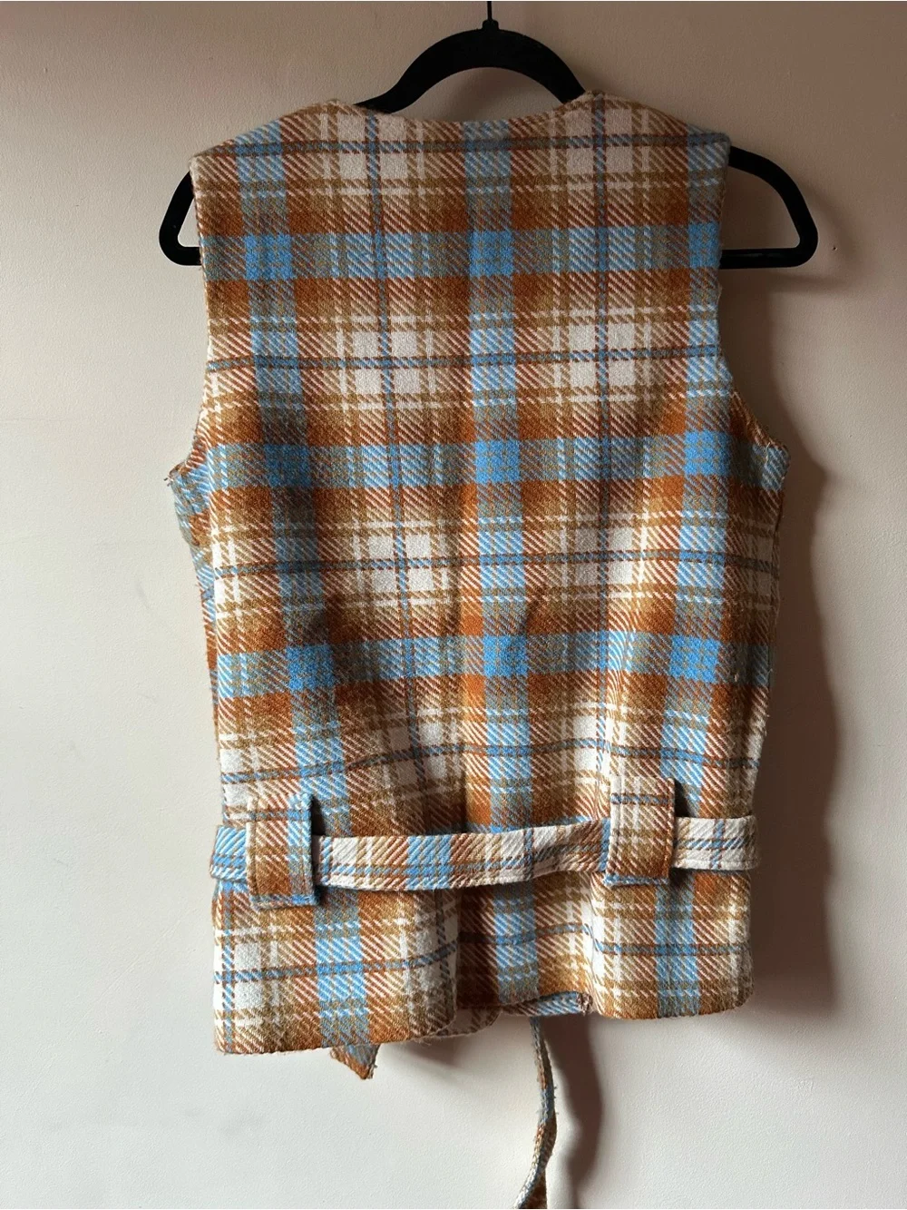 Vintage 70s Plaid Vest Mini Skirt Set